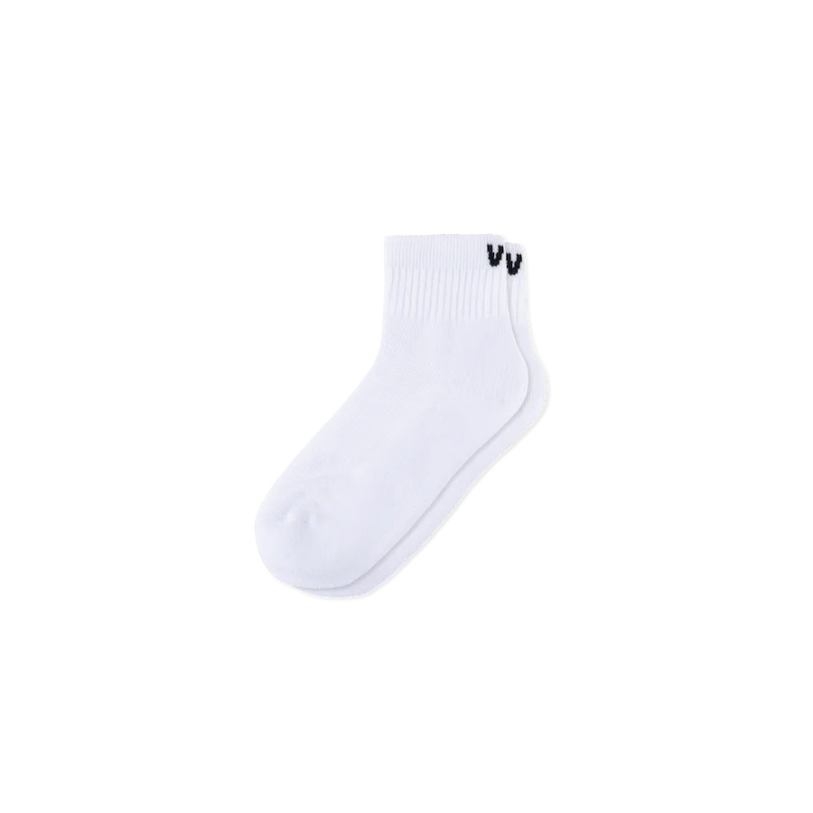 Kids Mid Crew Socks - White